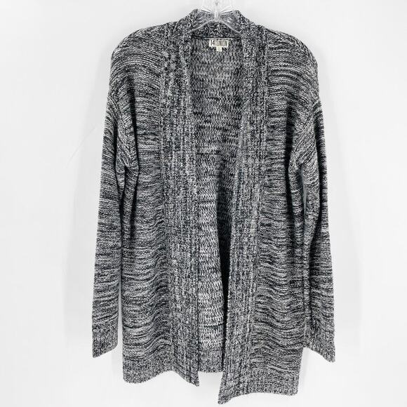 14th & Union Open Front Knit Cardigan Heather Gray Women's Size Small - Picture 1 of 7